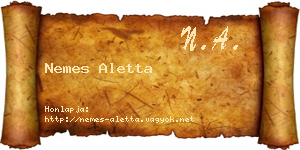 Nemes Aletta névjegykártya